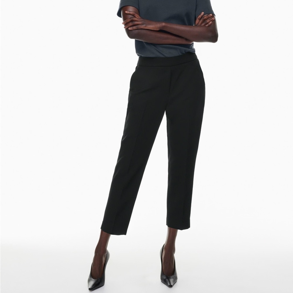 Aritzia Babaton ($148) Conan Pull-On Cropped Pants Black Sz 2 Career Minimalist